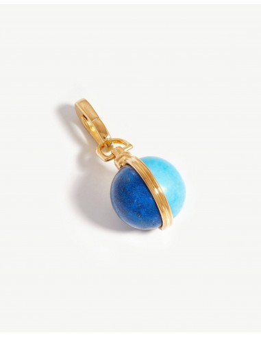 Gemstone Sphere Clip-On Pendant | 18k Gold Plated/Lapis & Turquoise Les magasins à Paris et en Île-de-France