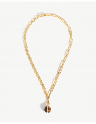 Deconstructed Axiom Sphere Chain Necklace | 18k Gold Plated/Tigers Eye Comment ça marche