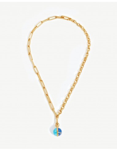 Deconstructed Axiom Sphere Chain Necklace | 18k Gold Plated / Lapis & Turquoise Comparez et commandez 